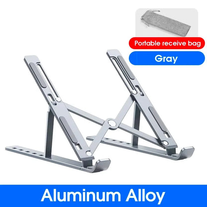High-efficiency aluminum alloy laptop stand, adjustable, heat-dissipating, portable and foldable