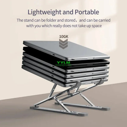High-efficiency aluminum alloy laptop stand, adjustable, heat-dissipating, portable and foldable